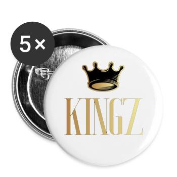 Lavish Kingz - Buttons klein 25 mm (5er Pack) - Weiß - Vorne