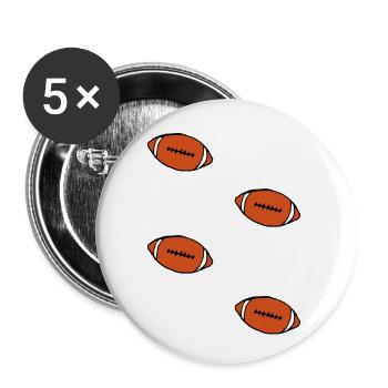 Footballs - Buttons klein 25 mm (5er Pack) - Weiß - Vorne