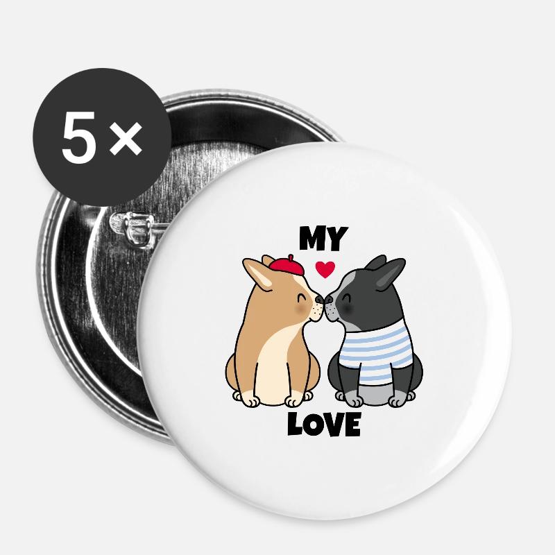 MyLove - Buttons small 1''/25 mm (5-pack) - white