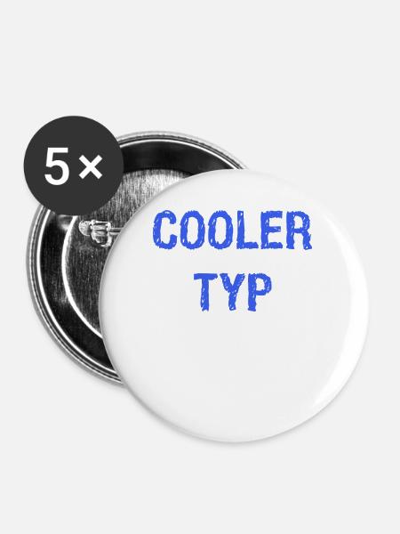 Cooler Typ - Buttons klein 25 mm (5er Pack) - Weiß