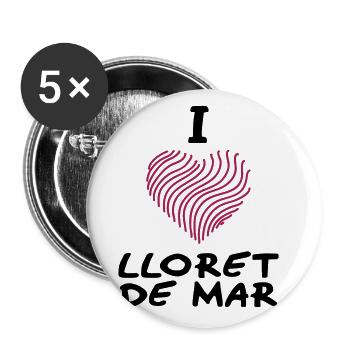 Ich liebe Lloret de mar I love lloret de mar - Buttons klein 25 mm (5er Pack) - Weiß - Vorne
