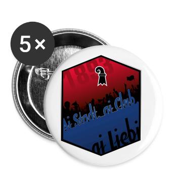 Ai Stadt, ai Club, ai Liebi - Buttons klein 25 mm (5er Pack) - Weiß - Vorne
