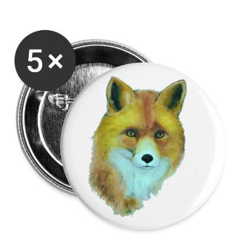Fuchs - Buttons klein 25 mm (5er Pack) - Weiß - Vorne