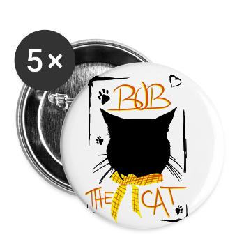 BOB DER STREUNER I BOB THE CAT - Lot de 5 petits badges (25 mm) - blanc - Devant