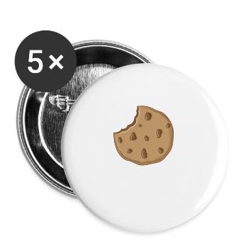Biscuits fourrés au chocolat - Lot de 5 petits badges (25 mm) - blanc - Devant