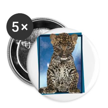 Leopard - Buttons small 1''/25 mm (5-pack) - white - Front