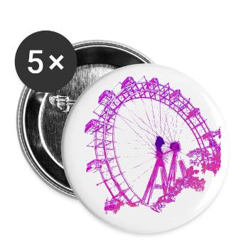 Wiener Riesenrad im Prater, Wahrzeichen von Wien - Buttons klein 25 mm (5er Pack) - Weiß - Vorne