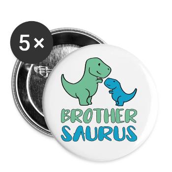 Brother saurus - Buttons small 1''/25 mm (5-pack) - white - Front