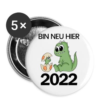Baby Geburt 2022 - Buttons klein 25 mm (5er Pack) - Weiß - Vorne