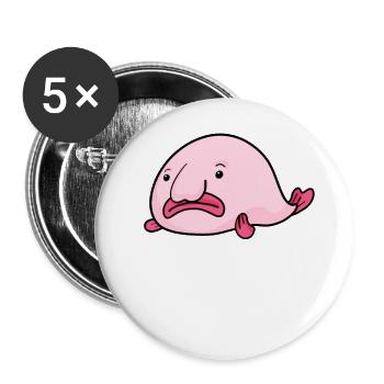 Blobfish Fish - Buttons small 1''/25 mm (5-pack) - white - Front