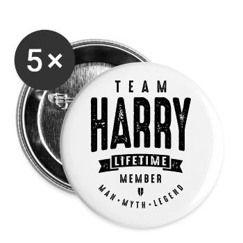 Team Harry Lifetime Member Funny Personalized - Buttons small 1''/25 mm (5-pack) - white - Front