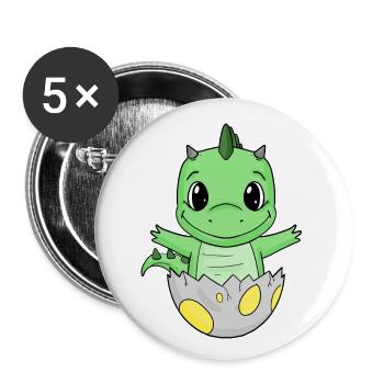 Baby Birth Egg Dino Birth - Buttons small 1''/25 mm (5-pack) - white - Front