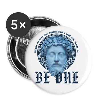 Marcus Aurelius Stoic Waste No Time Be A Good Man - Buttons small 1''/25 mm (5-pack) - white - Front