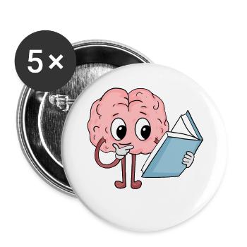 Brain reading - Buttons small 1''/25 mm (5-pack) - white - Front
