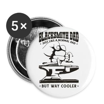 Blacksmith Dad Cool Anvil Blacksmith Papa - Buttons small 1''/25 mm (5-pack) - white - Front