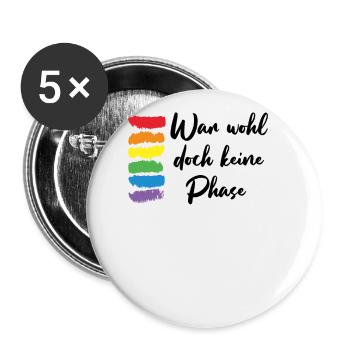 Was probably not a phase LGBT gift - Buttons small 1''/25 mm (5-pack) - white - Front