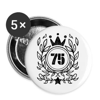 Ornament 75 Number Crown Wreath - Buttons small 1''/25 mm (5-pack) - white - Front