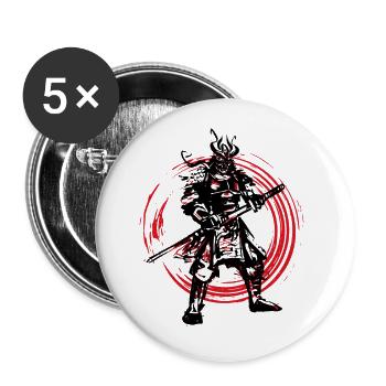 Samurai Japanese Warrior Blood Moon Design - Buttons small 1''/25 mm (5-pack) - white - Front