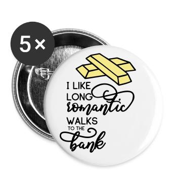 GOLD LOVE MAKING MONEY STOCK EXCHANGE LOVE MOTIF - Buttons small 1''/25 mm (5-pack) - white - Front