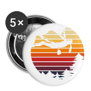 Vintage Mountain Sports Retro Rock Climbing - Buttons small 1''/25 mm (5-pack) - white - Front