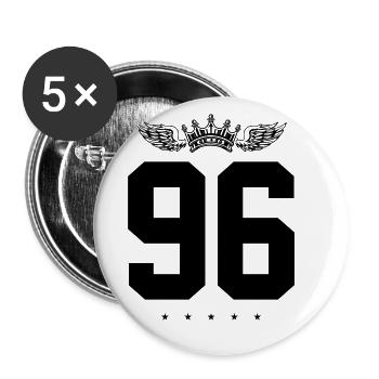 96 Couronne numérique - Lot de 5 petits badges (25 mm) - blanc - Devant