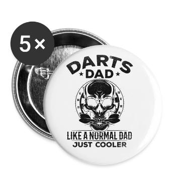 Dart Papa comme un papa normal juste plus cool - - Lot de 5 petits badges (25 mm) - blanc - Devant