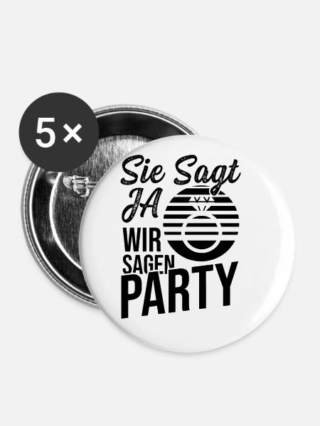 Sie Sagt Ja - Buttons klein 25 mm (5er Pack) - Weiß