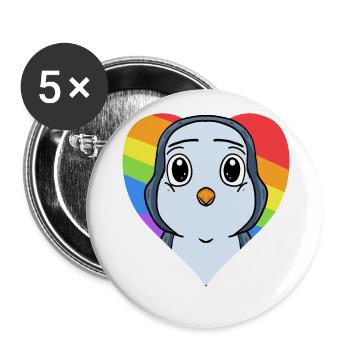 Pinguin Lgbt Regenbogen Farben - Buttons klein 25 mm (5er Pack) - Weiß - Vorne