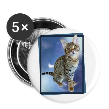 Tabby - Buttons klein 25 mm (5er Pack) - Weiß - Vorne