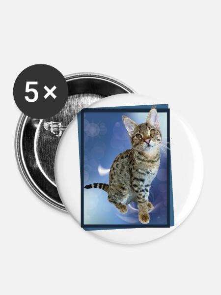 Tabby - Buttons klein 25 mm (5er Pack) - Weiß