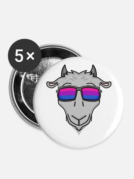 Bisexuell Ziege Geschenk - Buttons klein 25 mm (5er Pack) - Weiß