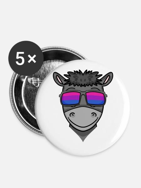 Bisexuell Esel Geschenk - Buttons klein 25 mm (5er Pack) - Weiß