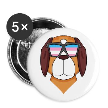 Transgender Transsexual St. Bernard Dog Geschen - Buttons small 1''/25 mm (5-pack) - white - Front