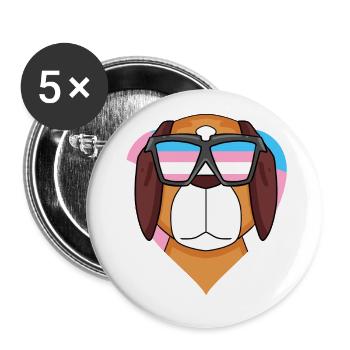 Transgender Transsexual St. Bernard Dog - Buttons small 1''/25 mm (5-pack) - white - Front