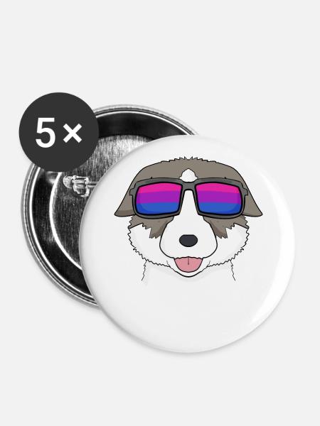 Bisexuell Thai Bangkaew Hund Geschenk - Buttons klein 25 mm (5er Pack) - Weiß
