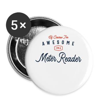 Lecteur de compteur Emploi Profession Anniversaire Travailleur - Lot de 5 petits badges (25 mm) - blanc - Devant