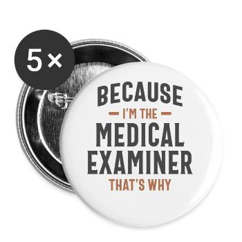 Profession de médecin légiste - Lot de 5 petits badges (25 mm) - blanc - Devant