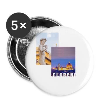 Florence Italie Ville Skyline Vacances Amour - Lot de 5 petits badges (25 mm) - blanc - Devant