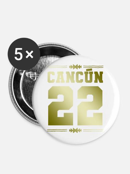 Cancun 22 - Buttons klein 25 mm (5er Pack) - Weiß