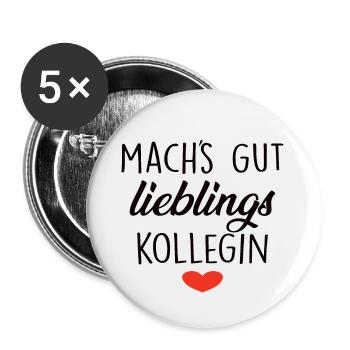 Mach's Gut Lieblings Kollegin Herz - Buttons klein 25 mm (5er Pack) - Weiß - Vorne