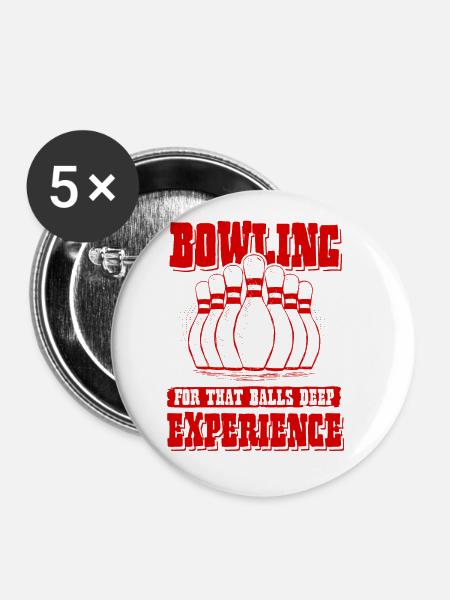 Bowling Experimen - Buttons klein 25 mm (5er Pack) - Weiß