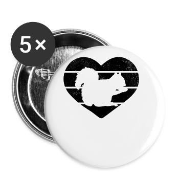 Eichhörnchen Liebhaber Eichhörnchen süßes - Buttons klein 25 mm (5er Pack) - Weiß - Vorne