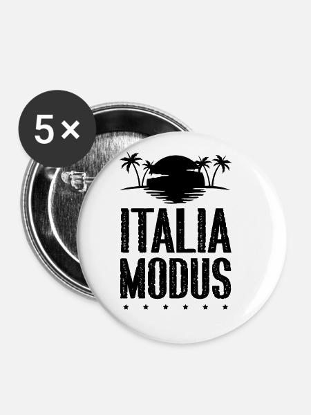 Italia Modus - Buttons klein 25 mm (5er Pack) - Weiß