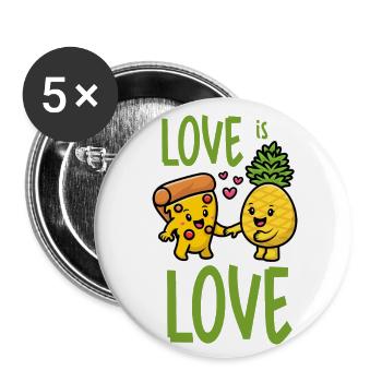 Ananas gehört auf Pizza Funny Food - Buttons klein 25 mm (5er Pack) - Weiß - Vorne