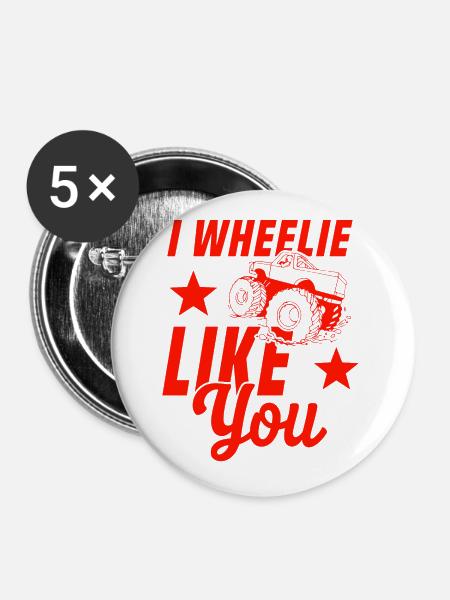 truck wheel - Buttons klein 25 mm (5er Pack) - Weiß