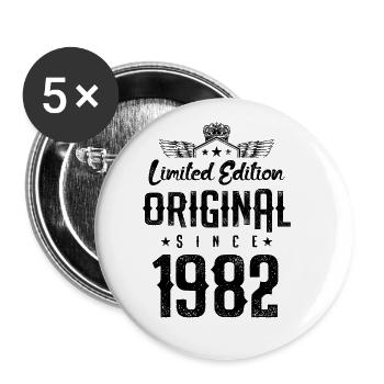 1982 limited edition - Buttons klein 25 mm (5er Pack) - Weiß - Vorne