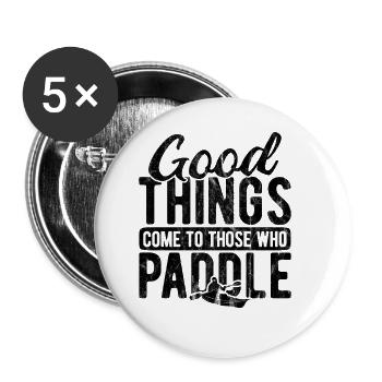 Paddel-Boot Kanu-Fahrer Für Kajak - Buttons klein 25 mm (5er Pack) - Weiß - Vorne