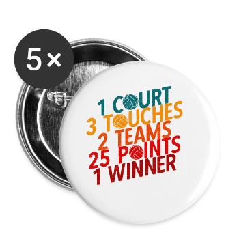 Volleyballer Spruch Für Volleyballspiel Volleyball - Buttons klein 25 mm (5er Pack) - Weiß - Vorne