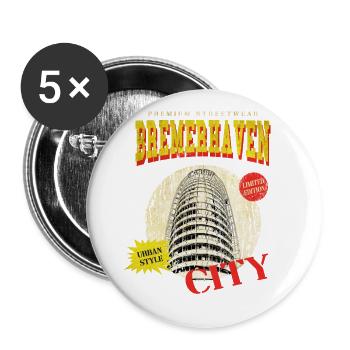 Bremerhaven Germany City Skyline Vintage - Buttons small 1''/25 mm (5-pack) - white - Front