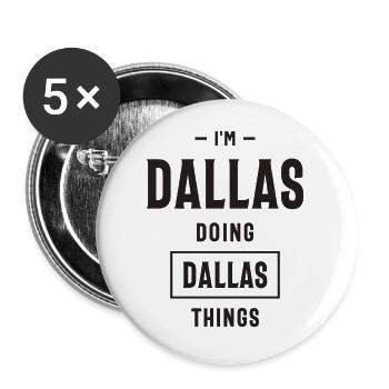 Nom personnalisé Dallas - Lot de 5 petits badges (25 mm) - blanc - Devant